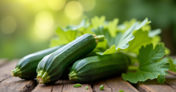 Fleurs de zucchini fraîches sur une table en bois naturel