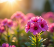 Fleurs de phlox colorées dans un jardin ensoleillé