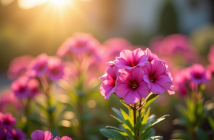 Fleurs de phlox colorées dans un jardin ensoleillé